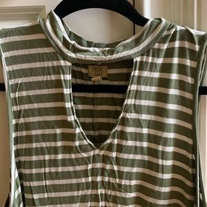 Olive Green striped tank
